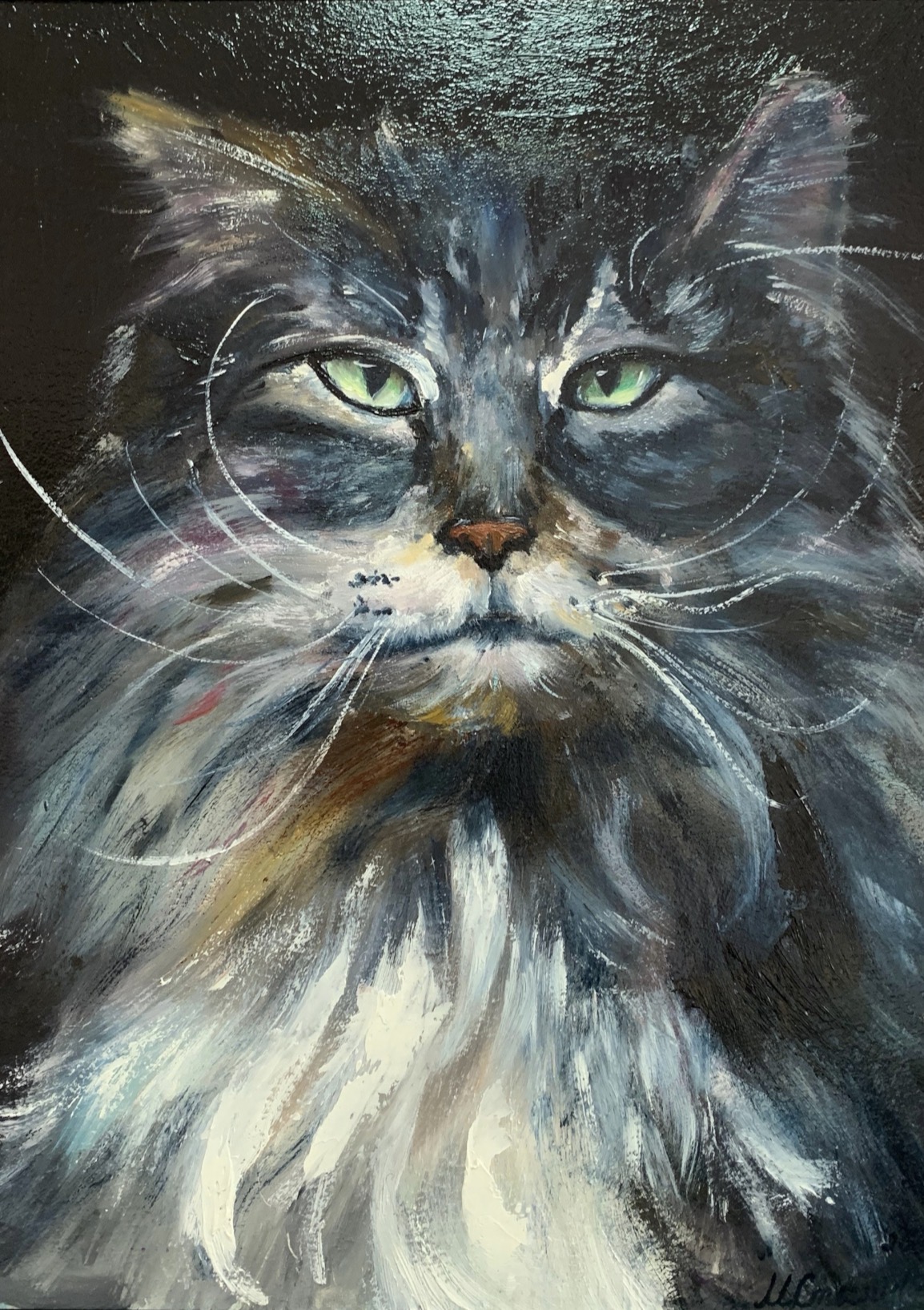 Cat Herman — original painting by Marina Stognieva, oil on canvas board
